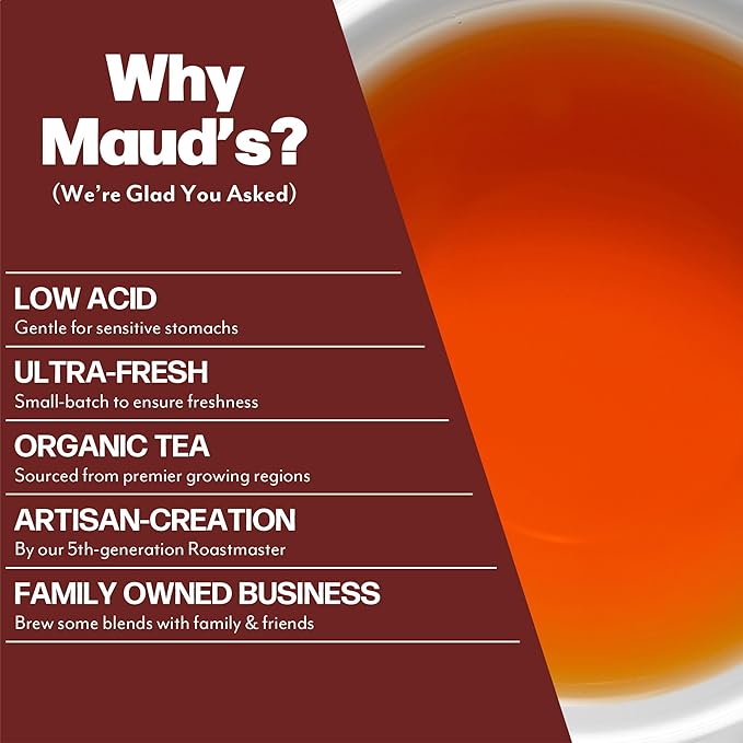 Maud's Organic Cinnamon Black Tea &amp Organic English Breakfast Black Tea Pods Bundle 46 ct Single Serve Tea Pods – 100% Gourmet Blended Tea Leaves Compatible with Keurig K Cups Maker