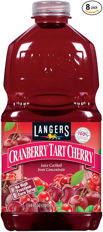 Langers Cranberry Tart Cherry Juice Cocktail 64 Fluid Ounce (Pack of 8)