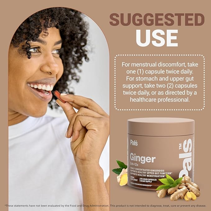 Pure Ginger Root Capsules Enh-12x: Ultra Potent 26% Gingeroids Extract Vegan Ginger Supplements for Nausea Bloating &amp Menstrual Cramps Natural No Fillers Non-GMO (30 Days)