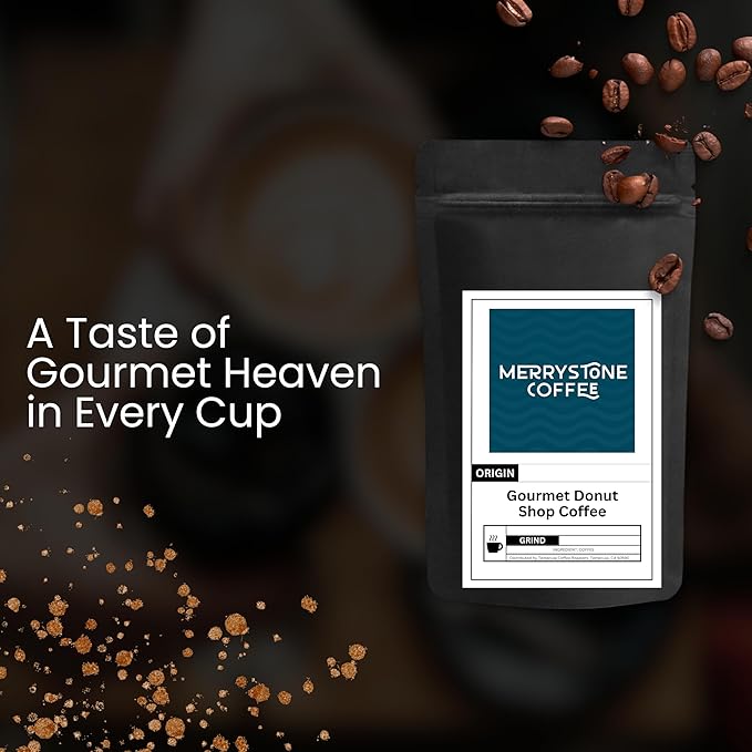 Merrystone Gourmet Donut Shop Blend Roasted to Order Medium Roast 1 Lb Standard Grind