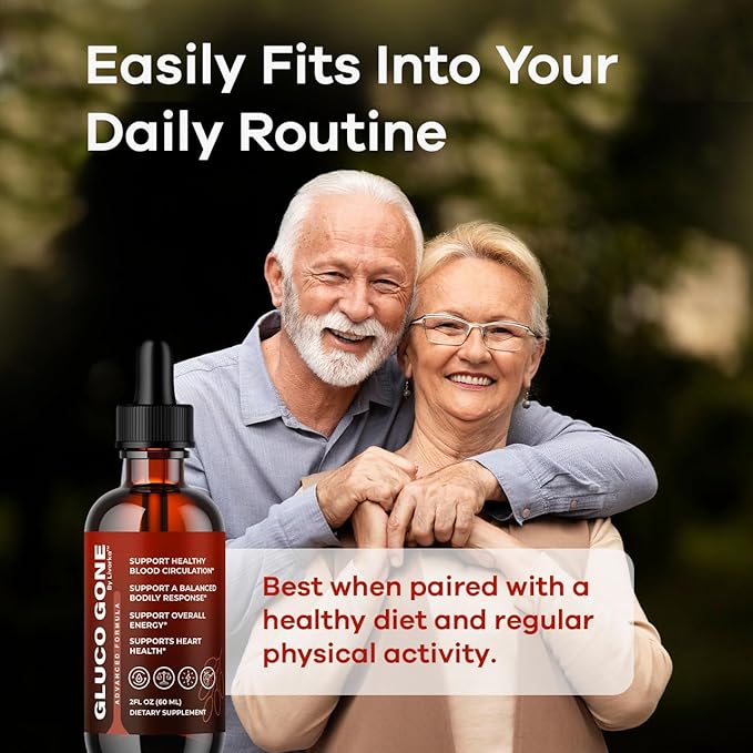 (3 Pack) GlucoGone Drops - Original Premium GlucoGone Liquid Drops All Natural Ingredients Support Advanced Formula for Overall Health &amp Wellness Organic Droppers 3 Bottles for 3 Months