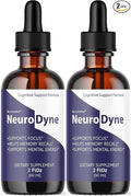 (2 Pack) NeuroDyne - Official NeuroDyne Drops Supplement Brain Support Advanced Formula Neuro Dyne Liquid Premium All Natural Cognitive Focus Nerve Support for Health Wellness 2 Bottles for 2 Months