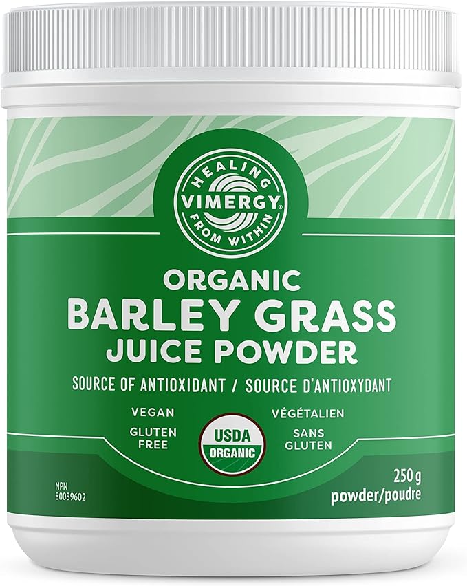 Vimergy Barley Grass Juice Powder Dietary Supplement - 0.8g per Serving (312 Servings) – Clean Superfood Formula – Promotes Cardiovascular Health* – Organic Vegan &amp Gluten-Free – Regular Size 250