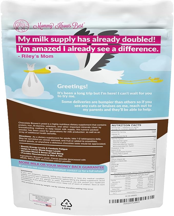 Brewers Yeast Powder for Lactation Cookies for Breastfeeding - Lactation Supplement for Increased Breast Milk - Nutritional Yeast for Lactation Support - Breastmilk Supplement for Women - Easy to Bake