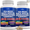 NEW AGE Sea Moss Capsules Black Seed Oil Ashwagandha Turmeric Bladderwrack Burdock - with Manuka Honey Dandelion ACV Black Pepper Gluten Free