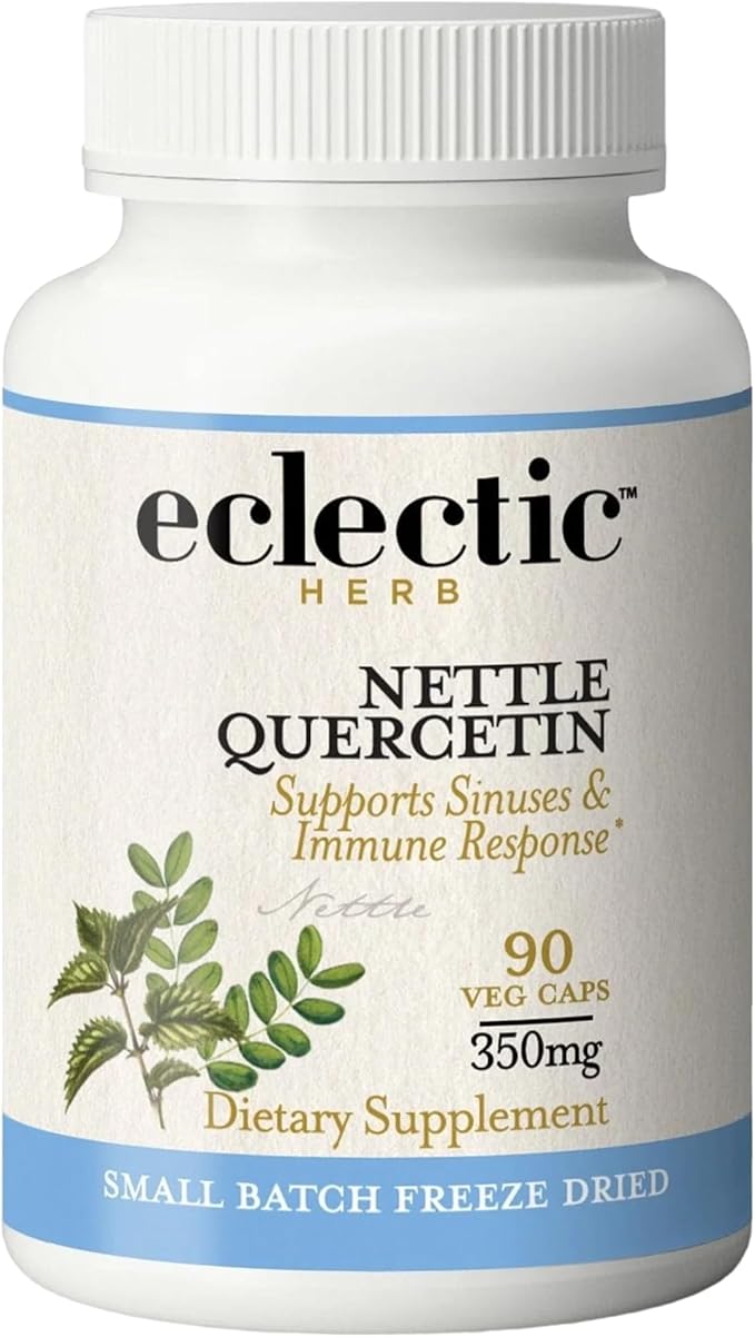 Eclectic Herb - Raw Freeze Dried Nettle Leaf Capsules | Supports Sinuses + Immune Response | Natural Herbal Supplement | Non-GMO Vegan Whole Herb (90 CT | 300 mg)