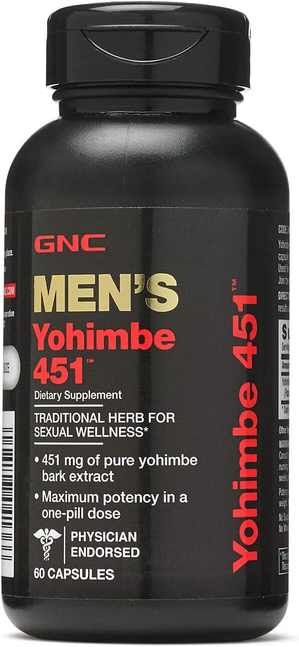 GNC Men's Yohimbe 451 Pure Extract 60 Capsules