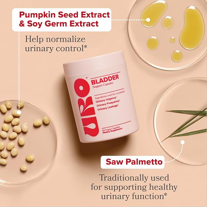 O Positiv URO Bladder Control Supplement for Urinary Urgency Frequency Leakage with Pumpkin Seed Extract Soy Germ Extract Saw Palmetto 30 Servings (Pack of 1)