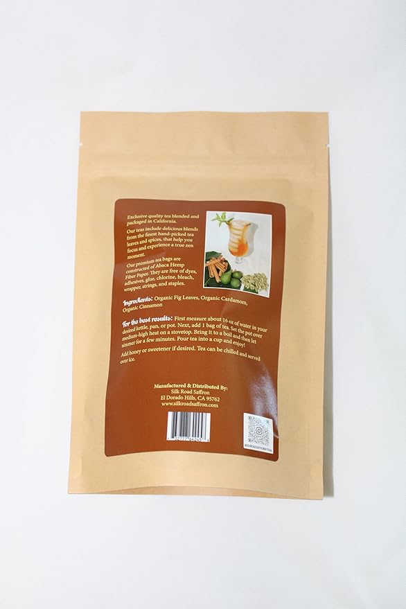 Organic Saffron Organic Ginger Herbal Tea - for better health and wellness (Pack of 1 Fig Cinnamon)