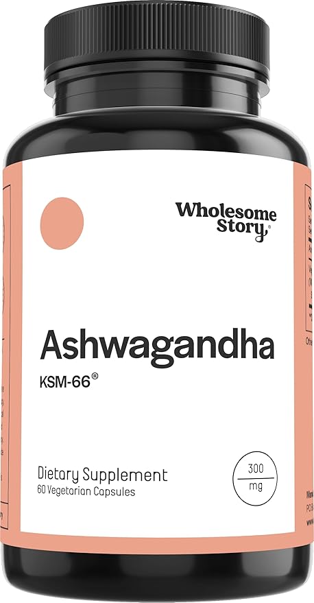 Vegan KSM 66 Ashwagandha Capsules| High Potency 5% Withanolides | Ashwagandha Root Extract Supplements | Ashwagandha 300mg | Stress Management &amp Well Being Support | 60 Ashwaganda Pills