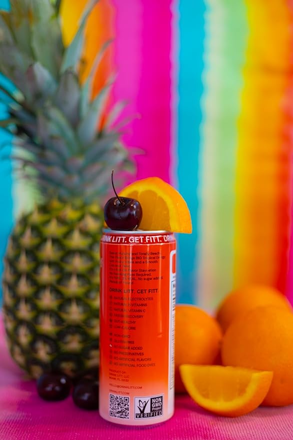 DRINK LITT PARADISE PUNCH | Fruit Punch | Natty Hydration | Natural Electrolytes | B Vitamins | 11 oz (Pack Of 12)