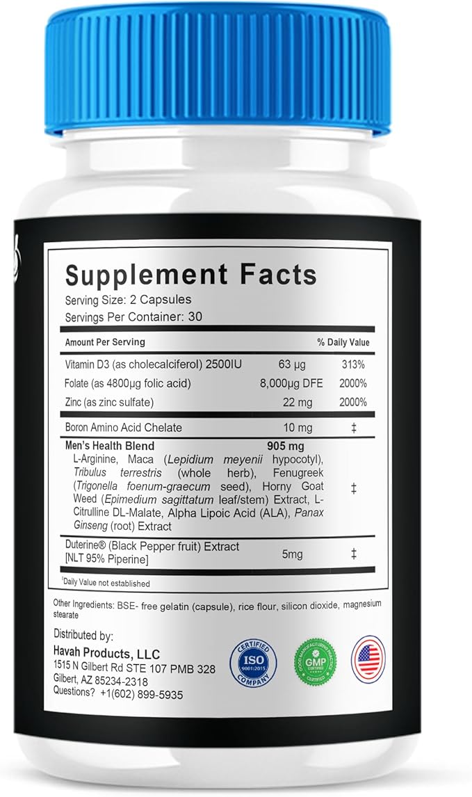 Iron Boost Pro Premium Supplement Capsules Iron Boost Advanced Health Supplement Pills Iron Boost Premium Daily Advanced Health Support and Overall Wellness Formula by Blue Vibe (60 Capsules)