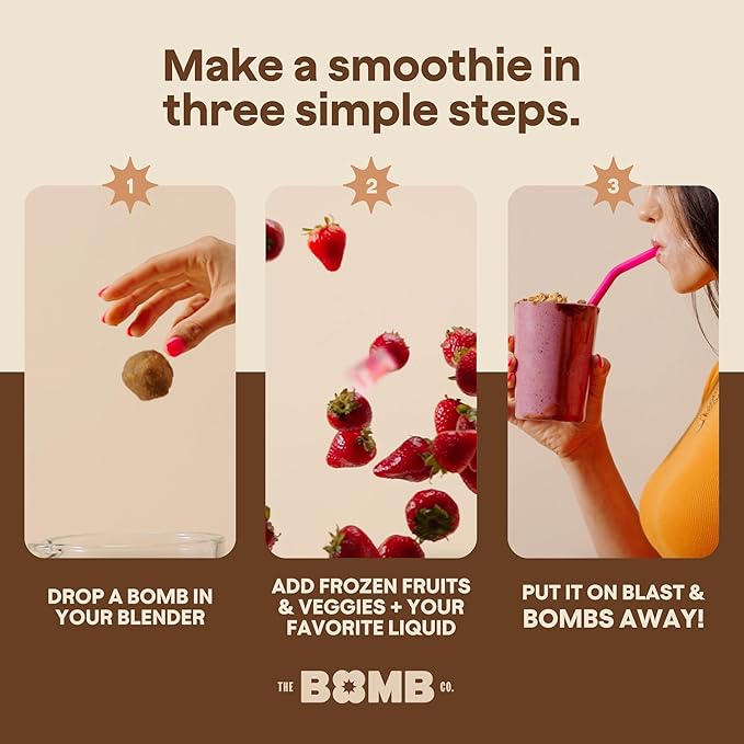 The Bomb Co. Blender Bomb The OG &amp Java Jolt High Fiber Smoothie Supplement With Superfoods &amp Amino Acids Smoothie Mix With Hemp Flax and Chia Seeds 20 Servings