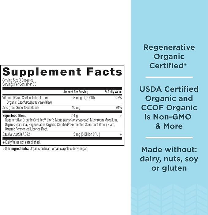 Ancient Nutrition Gut Health Supplement Regenerative Organic Certified Leaky Gut Capsules Formulated with Lion’s Mane Fermented Licorice Root and Spearmint Gluten Free Paleo and Keto Friendly 90