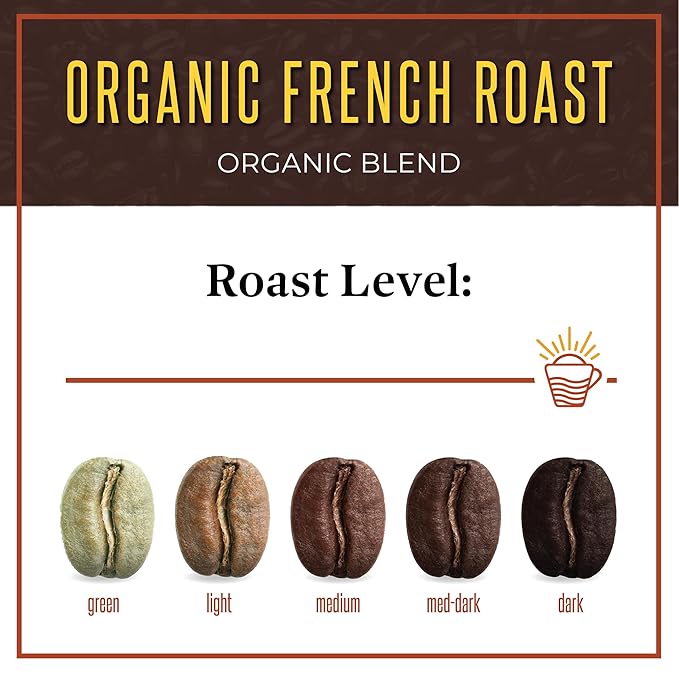 San Diego Coffee Organic French Roast Dark Roast Ground Coffee 16-Ounce Bag Café molido tostado