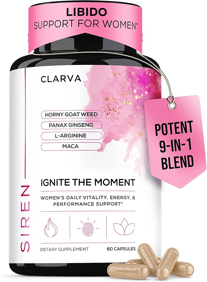 Libido Support for Women Fast Acting Libido Booster for Women - Natural Female Arousal Supplement with Horny Goat Weed for Desire Drive &amp Intimacy - Womens Libido Support Enhancement - 60 Capsul