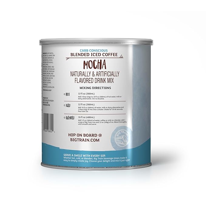 Big Train Low Carb Mocha Blended Ice Coffee Beverage Mix 1.85 Pound (Pack of 1)