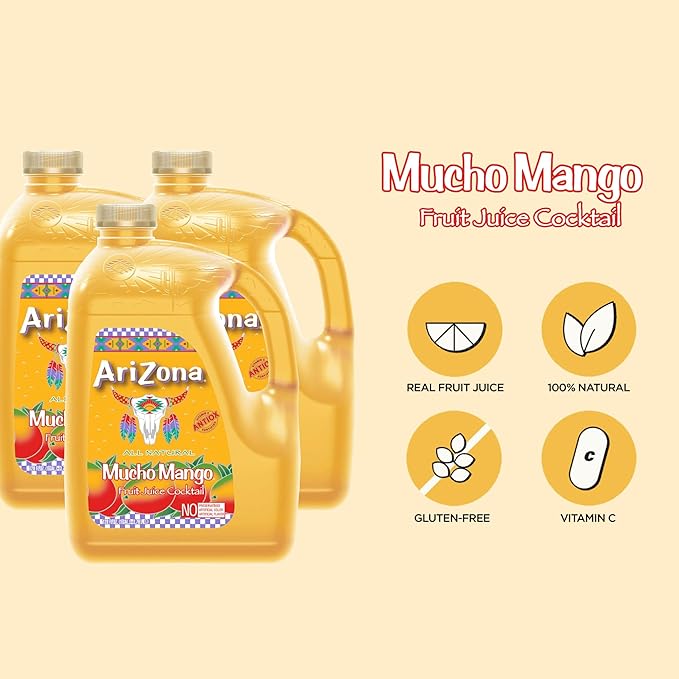 AriZona Mucho Mango Juice Drink 128 Fl Oz Gallon