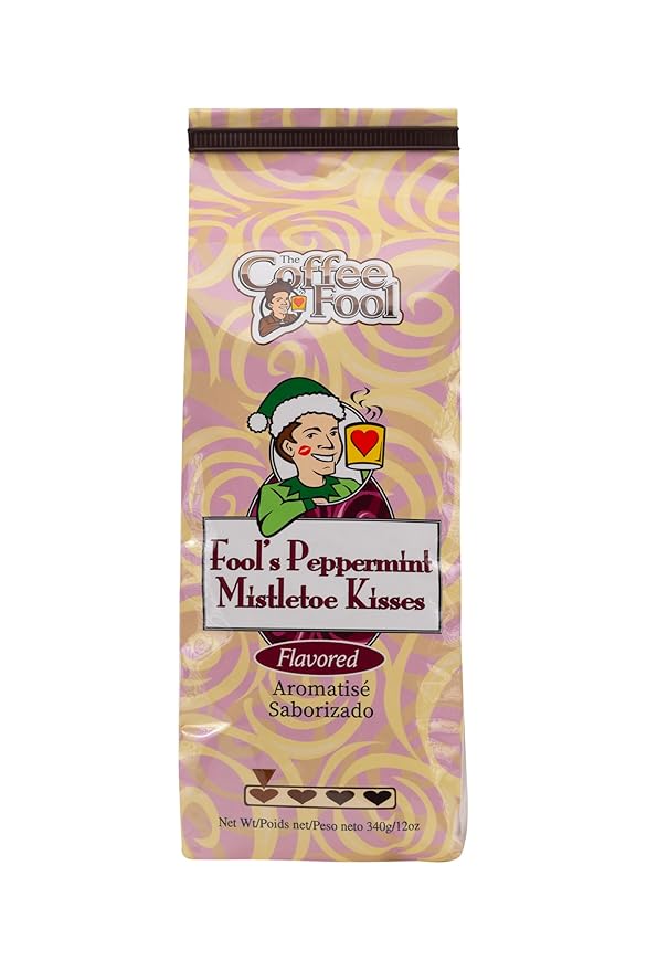 Coffee Fool's Decaf Peppermint Mistletoe Kisses (Coarse Grind)