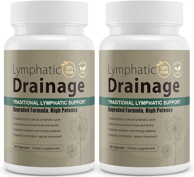 Lymphatic Drainage Capsules Natural Herbal Supplement for Immune Health &amp Fluid Balance with Echinacea Dandelion and Burdock 120 Capsules