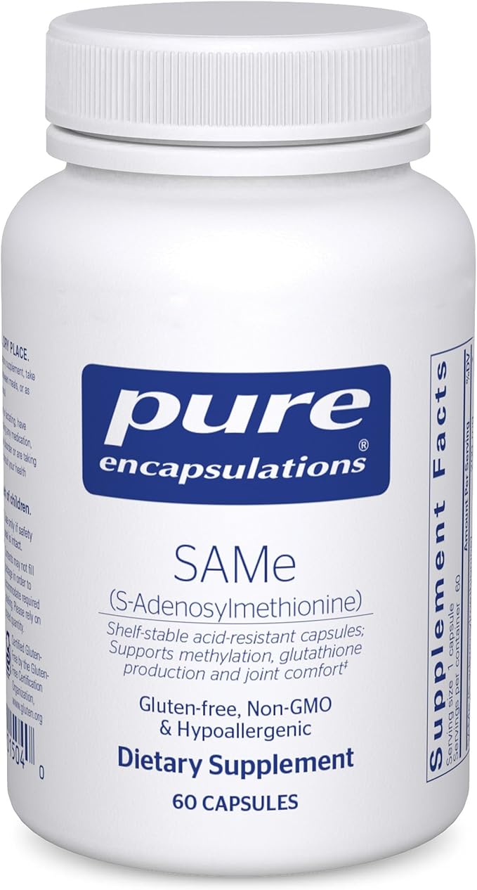 Pure Encapsulations SAMe S-Adenosylmethionine 180's - Supports Joint Health &amp Glutathione Production* - Gluten Free &amp Non-GMO - 60 Capsules