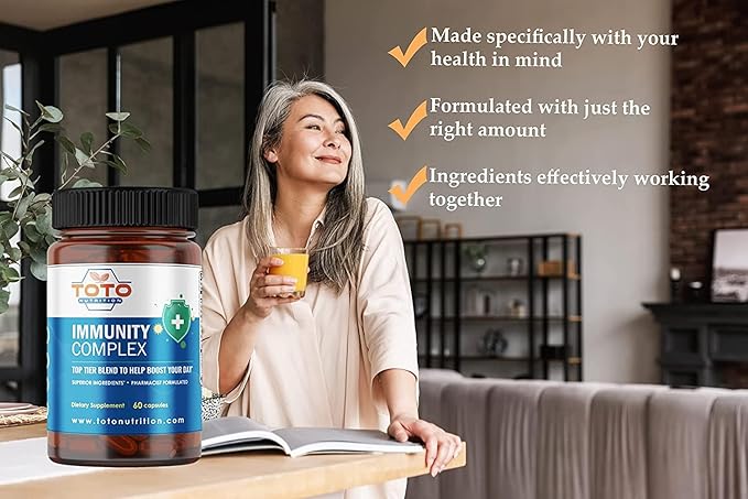 Immunity Support Booster with Vitamin C D Elderberry Echinacea Zinc Quercetin Curcumin Ginger B Vitamins Supplement Vegan Gluten Free No Gelatin