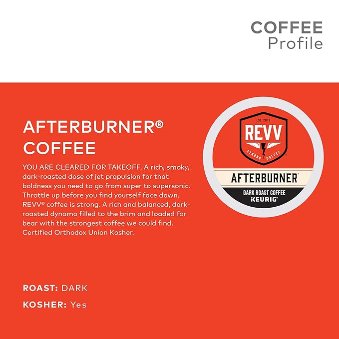 REVV Afterburner Single-Serve Keurig K-Cup Pods Dark Roast Coffee 60 Count