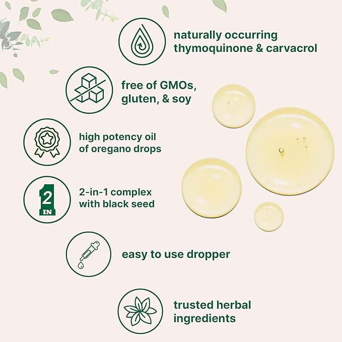 Micro Ingredients 8-in-1 Multi Collagen Powder &amp Oil of Oregano with Black Seed Oil Drops | Bundle | Hydrolyzed Peptides + Biotin Hyaluronic Acid &amp Vitamin C | Ultra High Thymoquinone + Carv