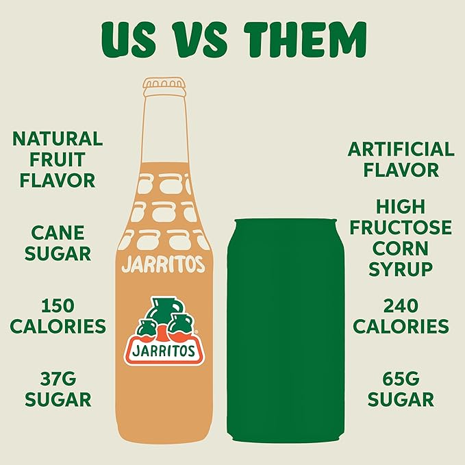 Jarritos - Mexican Soda Soft Drinks Tamarind (17.7 oz 524ml) 24 Bottles - Made with Real Cane Sugar - 0g Fat - Made in Mexico - Natural Flavor Soda Pop - Party &amp BBQ Beverages