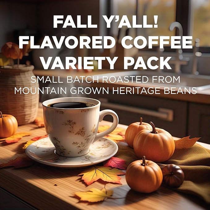Maud's Fall Flavored Coffee Pods Variety Pack 42ct 6 Assorted Flavors Medium Roast Coffee in Single Serve Pods – 100% Arabica Beans Compatible with Keurig K Cups Maker