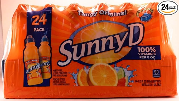 Sunny D Tangy Original Orange flavored Citrus punch with other natural flavors (24 pack 11.3 oz each bottle)