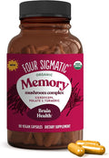 Four Sigmatic Memory Capsules | Reduce Brain Fog &amp Improve Memory | Nootropic Supplement for Brain Support with Cordyceps Mushroom Gotu Kola Turmeric Ashwagandha &amp Folate | 30 Servings