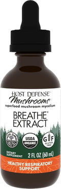 Host Defense Breathe* Extract - Immune &amp Respiratory Support Mushroom Liquid Supplement - Herbal Lung Health Supplement with Chaga Reishi &amp Cordyceps - 2 fl oz (60 Servings)*