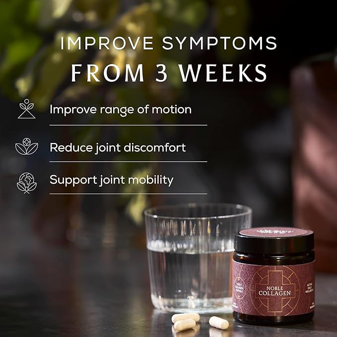 Ancient + Brave Noble Collagen Capsules 30 Servings Type 2 Collagen for Women with Vitamin C Manganese Boswellia Serrata and Targeted Nutrients for Mobility Support and Daily Wellness
