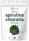 Organic Spirulina Chlorella Tablets 3000mg Per Serving 720 Tablets (4 Month Supply) | 50/50 Blend Superfood | Cracked Cell Wall for Better Absorption | Rich in Vegan Protein &amp Chlorophyll