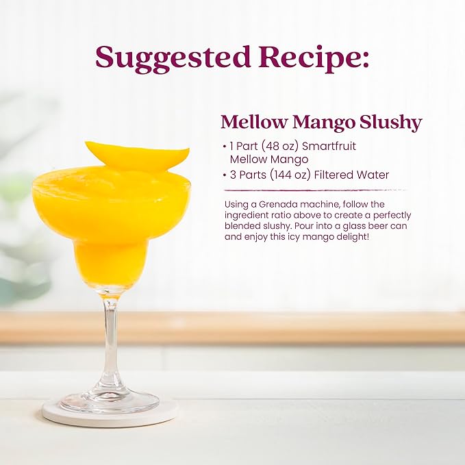 Smartfruit Mellow Mango + Immunity – 100% Real Fruit Purée w/Mango Banana Apple Pineapple – Great for Smoothies Juice Yogurt Cocktails Tea – High in Vitamin C Selenium Zinc – 2-Pk 48oz Each