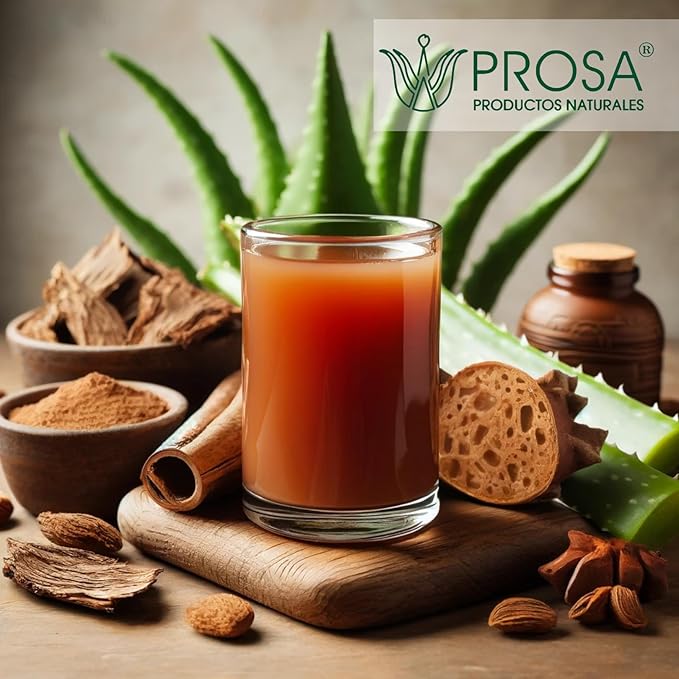 YERBERO - PROSA Aloe Vera Nopal Cactus and Cuachalalate Herbal Supplement – 33.8 fl oz (1.05 qt / 1L) – with Vitamin C for Digestive &amp Immune Support