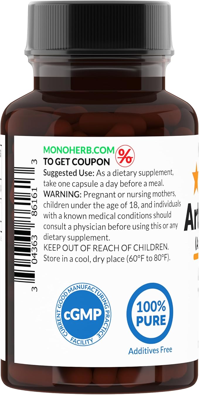 MONOHERB Artemisinin (Artemisia Annua) 500 mg - 90 Veggie Capsules