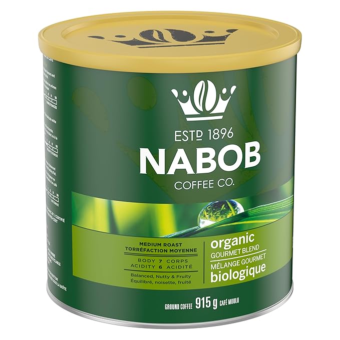 Nabob Organic Gourmet Blend Ground Coffee 915g/32.3 oz. (6 pack) {Imported from Canada}
