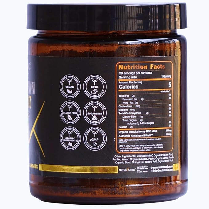 Organic SHILAJIT Gummies by NutroTonic | Shilajit for Men &amp Women | Cane Sugar Free Sweetened by Organic Manuka Honey | Clean Formula | Natural Fulvic &amp Humic Acid | 30 Healthy Gummies (6)