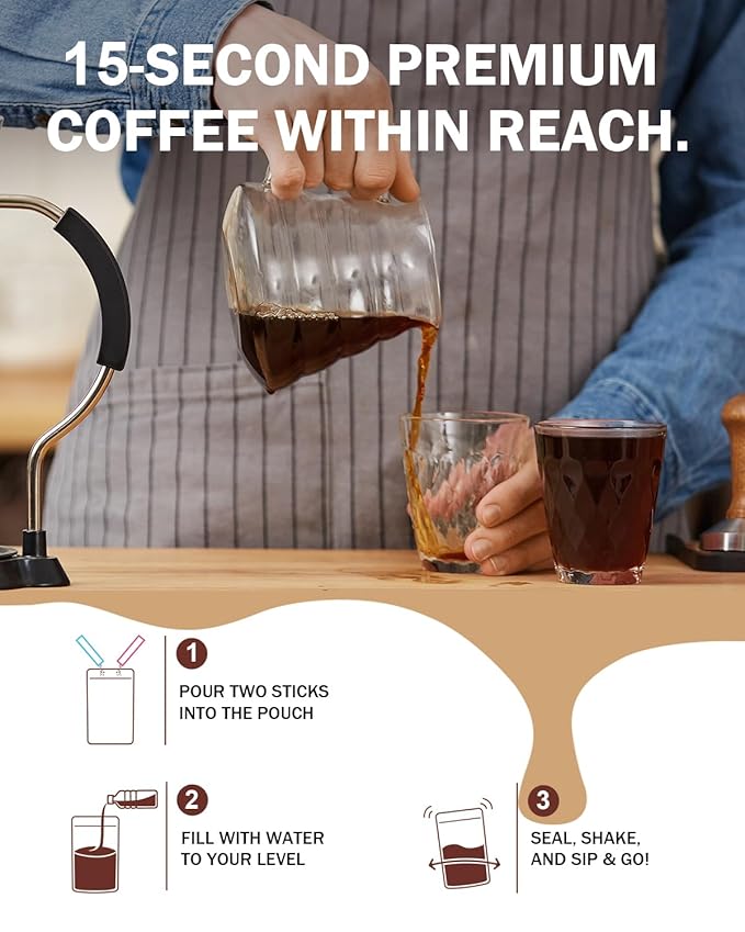 DAILY PULSE 2 in 1 Premium Instant Coffee Made with 100% Arabica Black Coffee Beans - 15 Second Shake to Make - with Garcinia Cambogia &amp Green Tea for Energy - Sugar Free Low Calorie Meal Replace