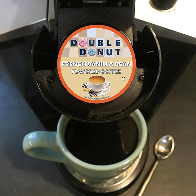 Double Donut Coffee French Vanilla Coffee Medium Roast Flavored Coffee Pods for Keurig K Cups Makers from Double Donut 80 Count (Pack of 1)