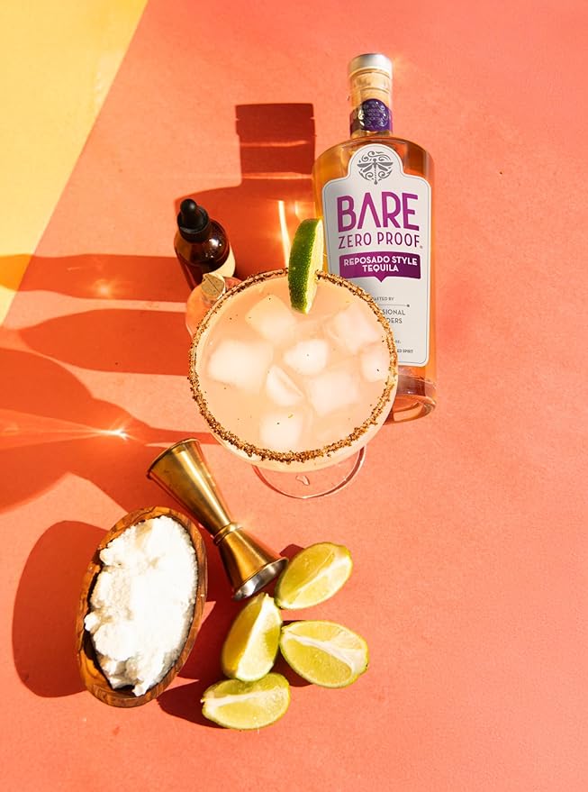 BARE Zero Proof® Reposado Style Tequila Non-Alcoholic with Agave Serrano Fresh-Cut Grass Notes - Ideal for Low/ZeroProof Exceptional Cocktails