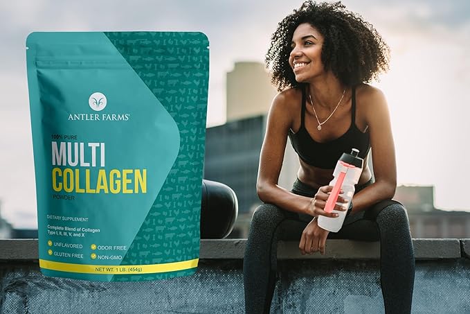 Antler Farms - Multi Collagen Protein Powder - 5 Types (I II III V and X) 100% Pure Hydrolyzed Collagen Peptides for Men and Women - Bioavailable Rapid Absorption - Unflavored - 1 lb