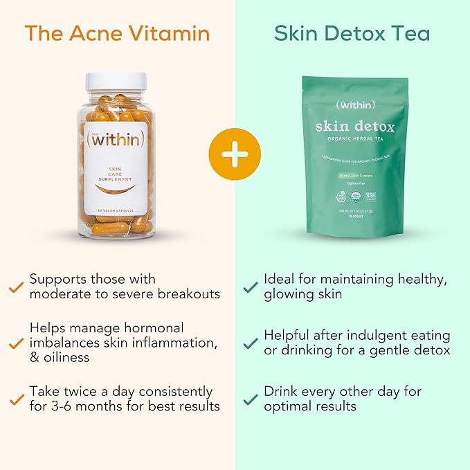 Clear Within Skin Detox Tea – 6 Natural Ingredients for Glowing Skin Supports Digestion &amp Gut Health Promotes Relaxation Detoxifies Naturally
