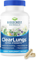 RidgeCrest Herbals ClearLungs Extra Strength Daily Health Supplement Natural Lung and Nasal Wellness Formula (120 Vegan Caps 60 Serv)