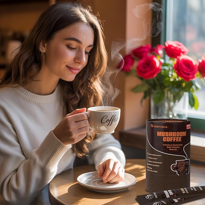 10-in-1 Mushroom CoffeeInstant Coffee with Lion’s Mane Cordyceps &amp Turkey Tail plus Ashwagandha Magnesium &amp MultivitaminsMixed With Arabica Instant Boosting Coffee for Balanced Energy &am