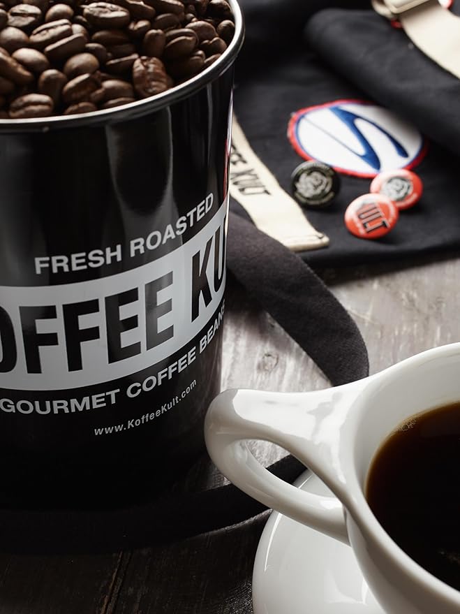 Koffee Kult Dark Roast Ground Coffee - Small Batch Gourmet Aromatic Artisan Blend 100% Organically Sourced Arabica Coffee (Ground 80oz)