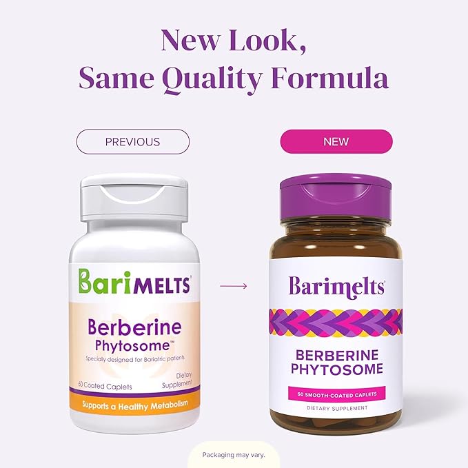 BariMelts Berberine Phytosome 550mg – Clinically Studied Berbevis for 4X Better Absorption vs Regular Berberine – Supports Metabolism &amp Blood Sugar – 60 Smooth-Coated Caplets
