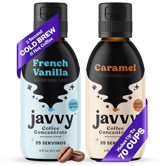 Coffee Concentrate Bundles - Cold Brew Coffee Perfect for Hot or Iced Instant Coffees Hot Drinks Cold Brew Concentrate - French Vanilla &amp Caramel